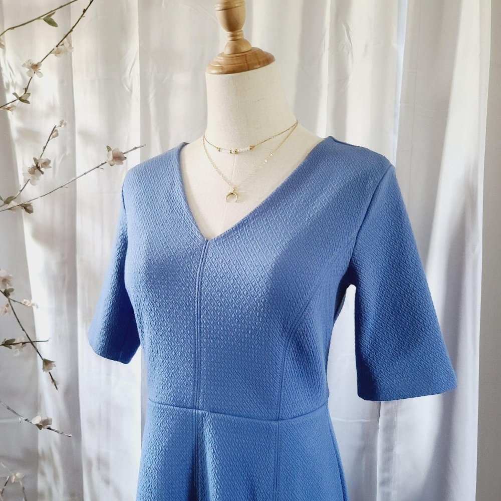 Ann Taylor Periwinkle Fit & Flare Mid Sleeve Dress - Picture 11 of 11